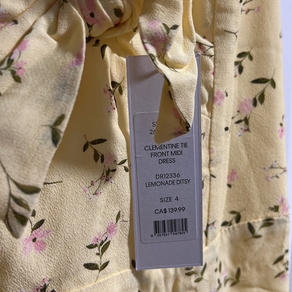 Evernew floral daisy tie front midi dress - Picture 3 of 3